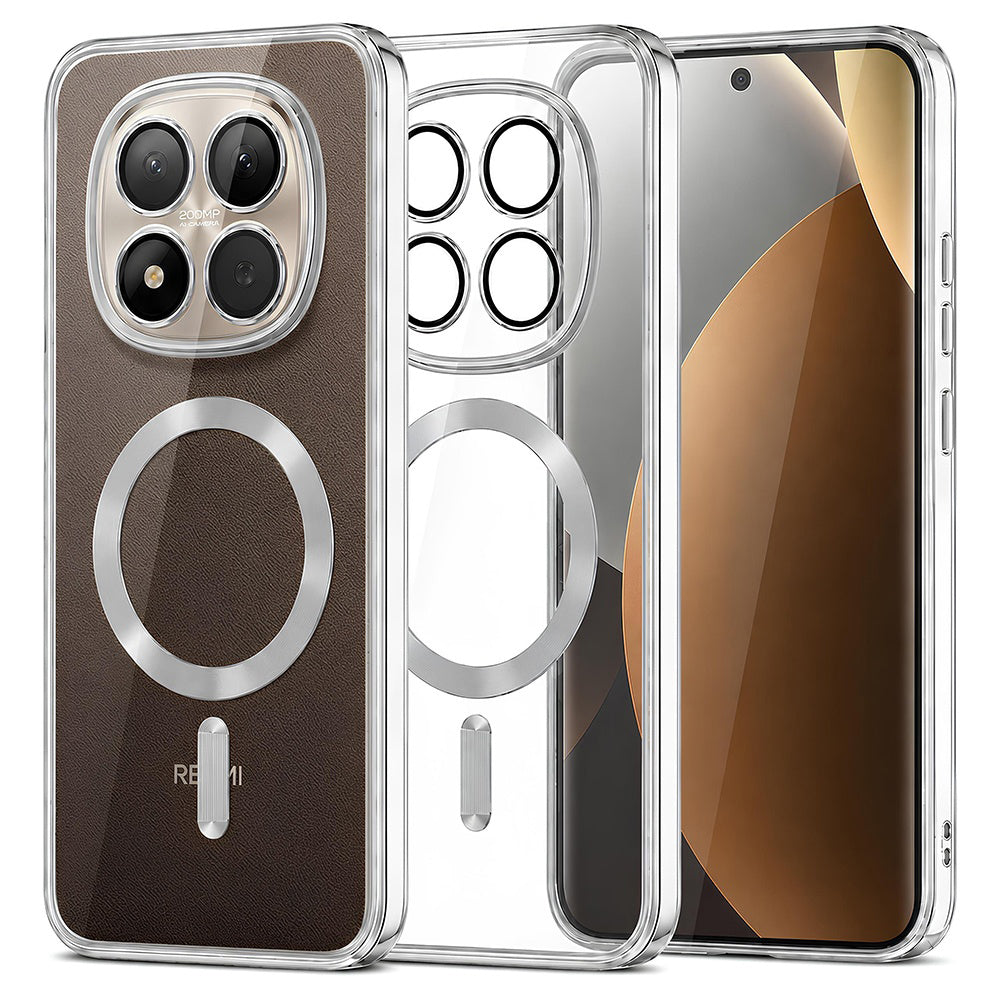 MagSafe pouzdro pro Xiaomi Poco M8 Pro / Redmi Note 15 Pro+ 5G, Techsuit, Luxury Crystal, Stříbrné