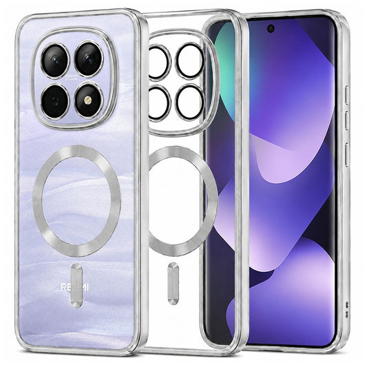 MagSafe pouzdro pro Xiaomi Poco M8 / Redmi Note 15 5G / Note 15 4G, Techsuit, Luxury Crystal, Stříbrné