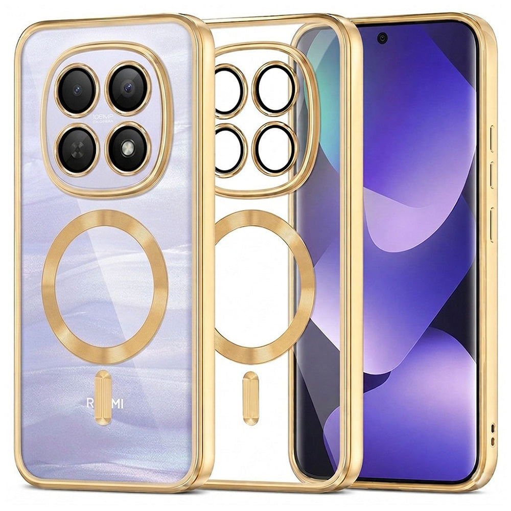 MagSafe pouzdro pro Xiaomi Poco M8 / Redmi Note 15 5G / Note 15 4G, Techsuit, Luxury Crystal, Zlaté