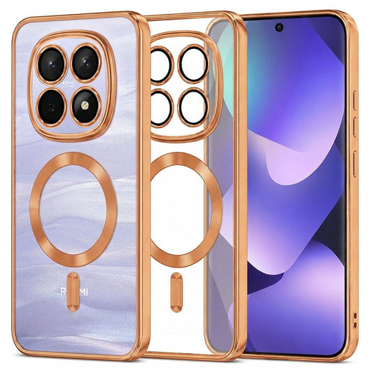 MagSafe pouzdro pro Xiaomi Poco M8 / Redmi Note 15 5G / Note 15 4G, Techsuit, Luxury Crystal, Oranžové