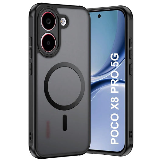 MagSafe pouzdro pro Xiaomi Poco X8 Pro, Techsuit, PureFrost, Černá saténová