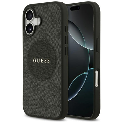 Pouzdro MagSafe pro Apple iPhone 17, Guess, 4G Circle Classic Logo, Černá