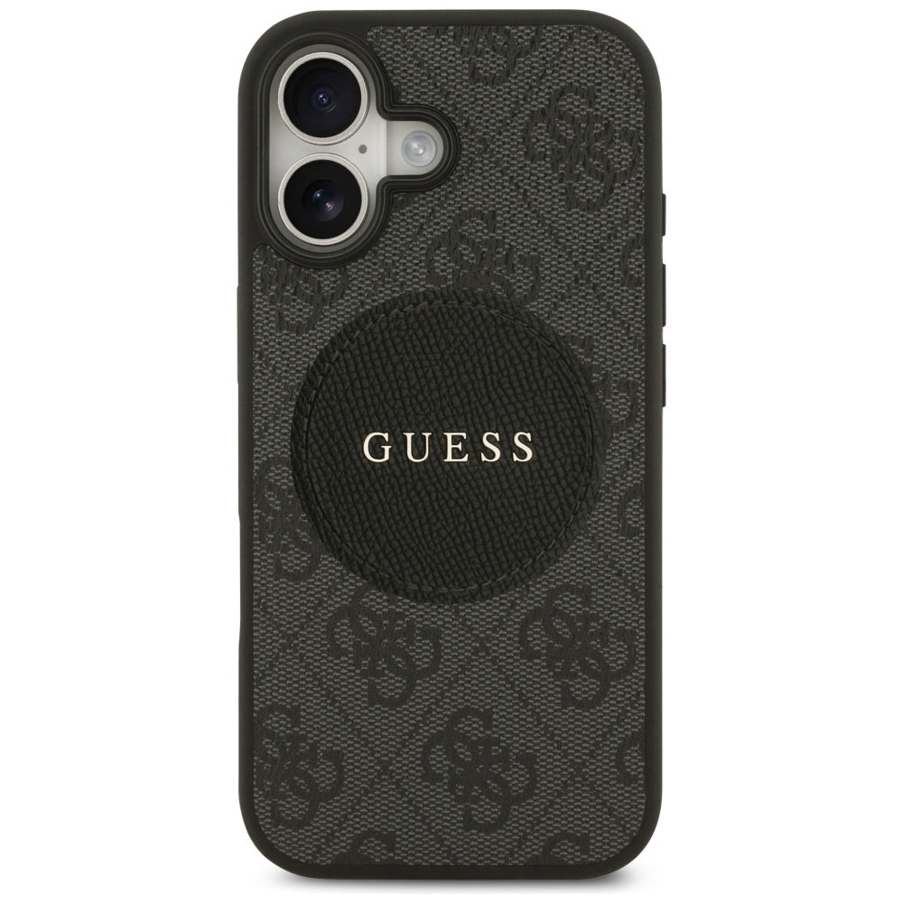 Pouzdro MagSafe pro Apple iPhone 17, Guess, 4G Circle Classic Logo, Černá