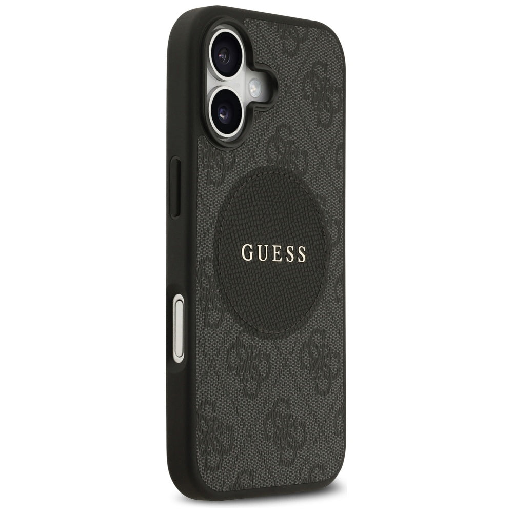 Pouzdro MagSafe pro Apple iPhone 17, Guess, 4G Circle Classic Logo, Černá