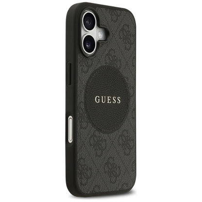 Pouzdro MagSafe pro Apple iPhone 17, Guess, 4G Circle Classic Logo, Černá