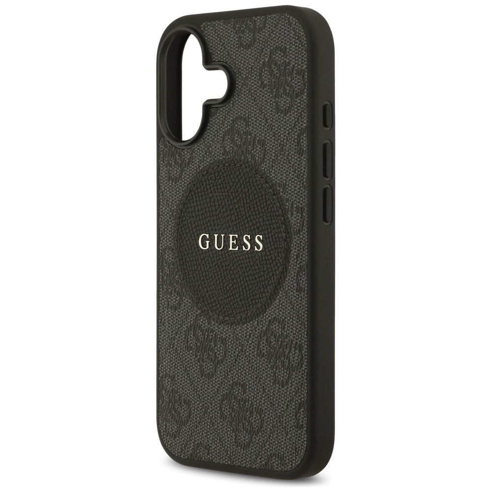 Pouzdro MagSafe pro Apple iPhone 17, Guess, 4G Circle Classic Logo, Černá