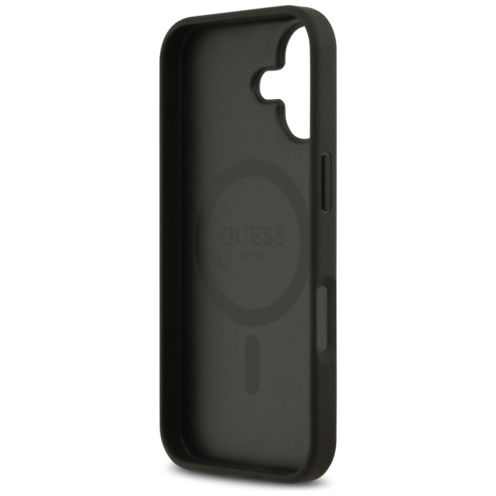 Pouzdro MagSafe pro Apple iPhone 17, Guess, 4G Circle Classic Logo, Černá