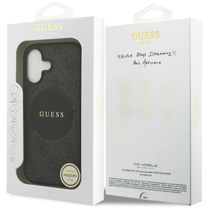 Pouzdro MagSafe pro Apple iPhone 17, Guess, 4G Circle Classic Logo, Černá