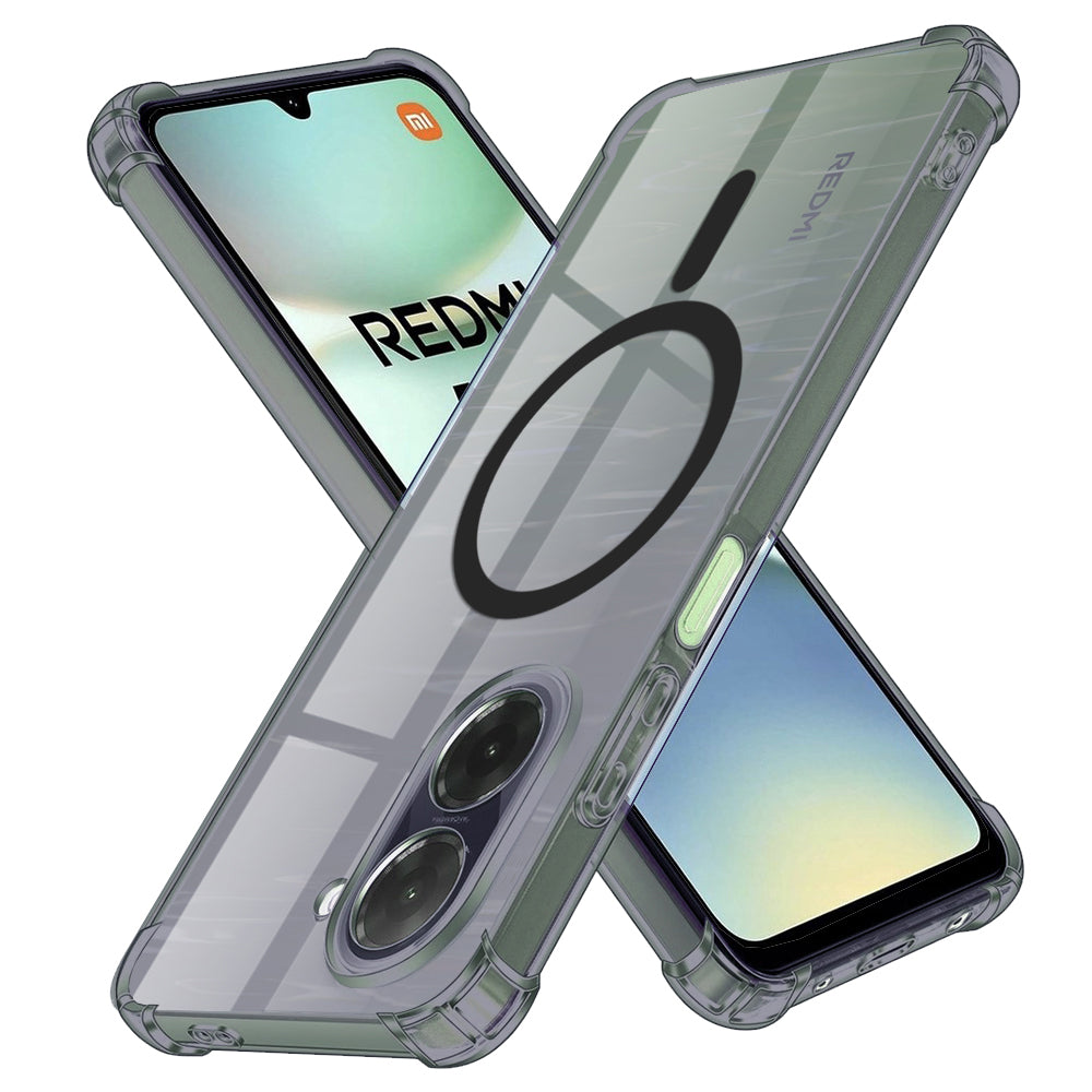 MagSafe pouzdro pro Xiaomi Redmi A5 4G (Standard), Techsuit, nárazuvzdorné průhledné, kouřové