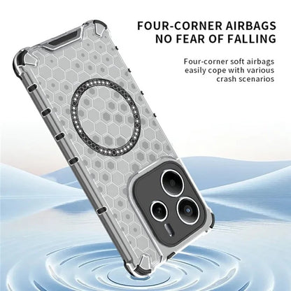 MagSafe Case for Xiaomi Redmi Note 14 5G, Techsuit, HoneyComb Shield, White