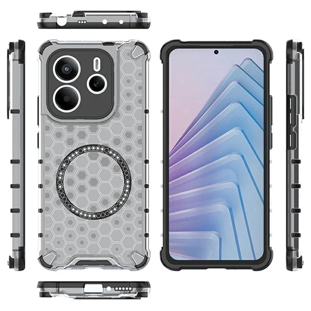 MagSafe Case for Xiaomi Redmi Note 14 5G, Techsuit, HoneyComb Shield, Black