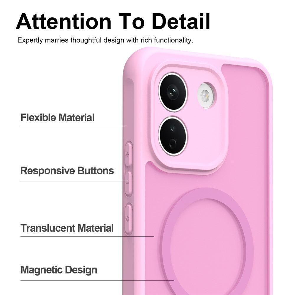 Pouzdro MagSafe pro Xiaomi Redmi Note 17 4G / Note 17 5G, Techsuit, HaloFrost II, růžové