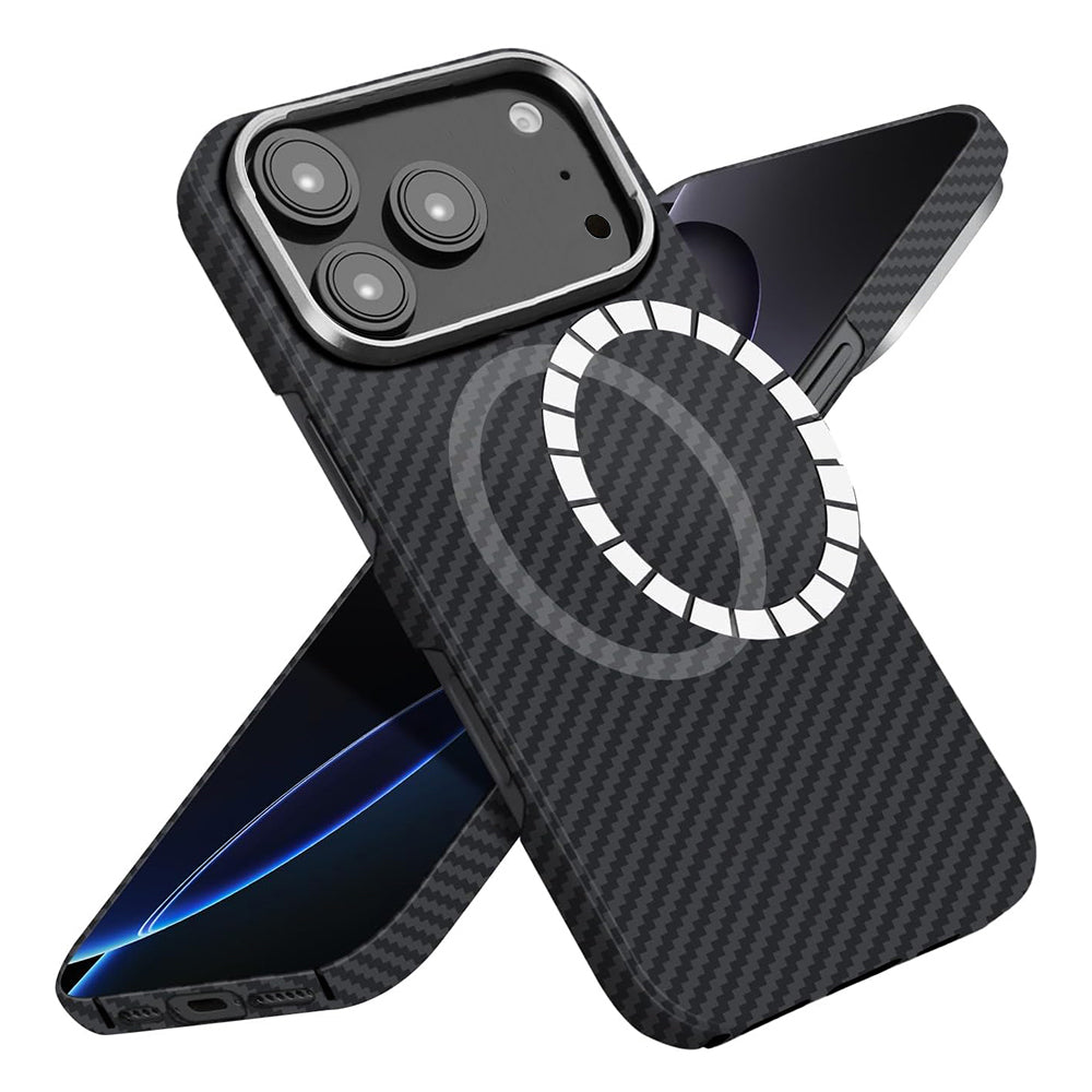 Pouzdro MagSafe pro Apple iPhone 17 Pro, Techsuit Aramid Fiber, Černá
