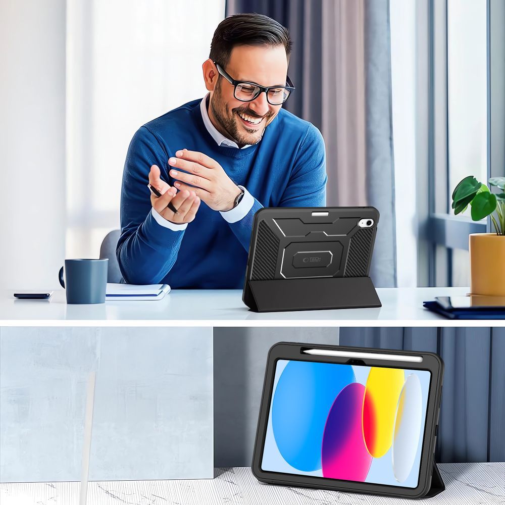 Pouzdro pro Apple iPad (2025) / iPad (2022), Tech-Protect, Endurance, Černá