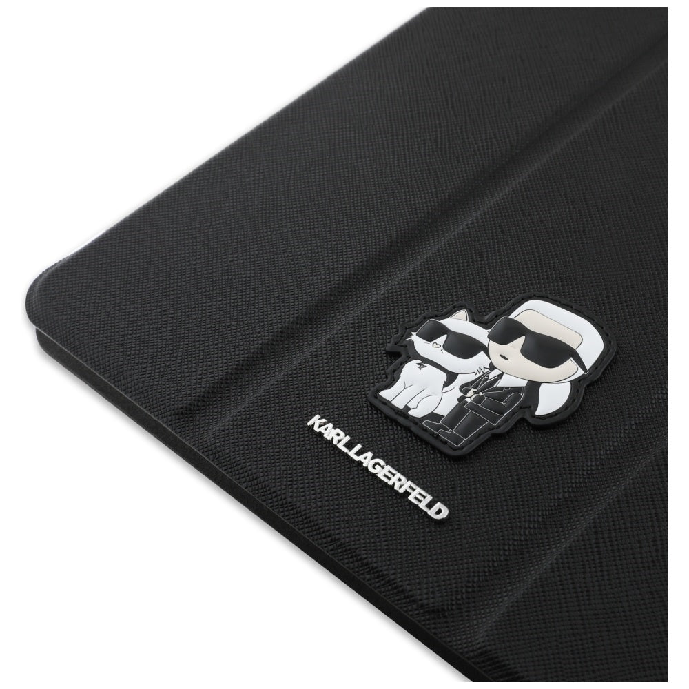 Pouzdro pro Apple iPad Air 13 (2026) / Air 13 (2025) / Air 13 (2024), Karl Lagerfeld, Saffiano Karl & Choupette, Černé