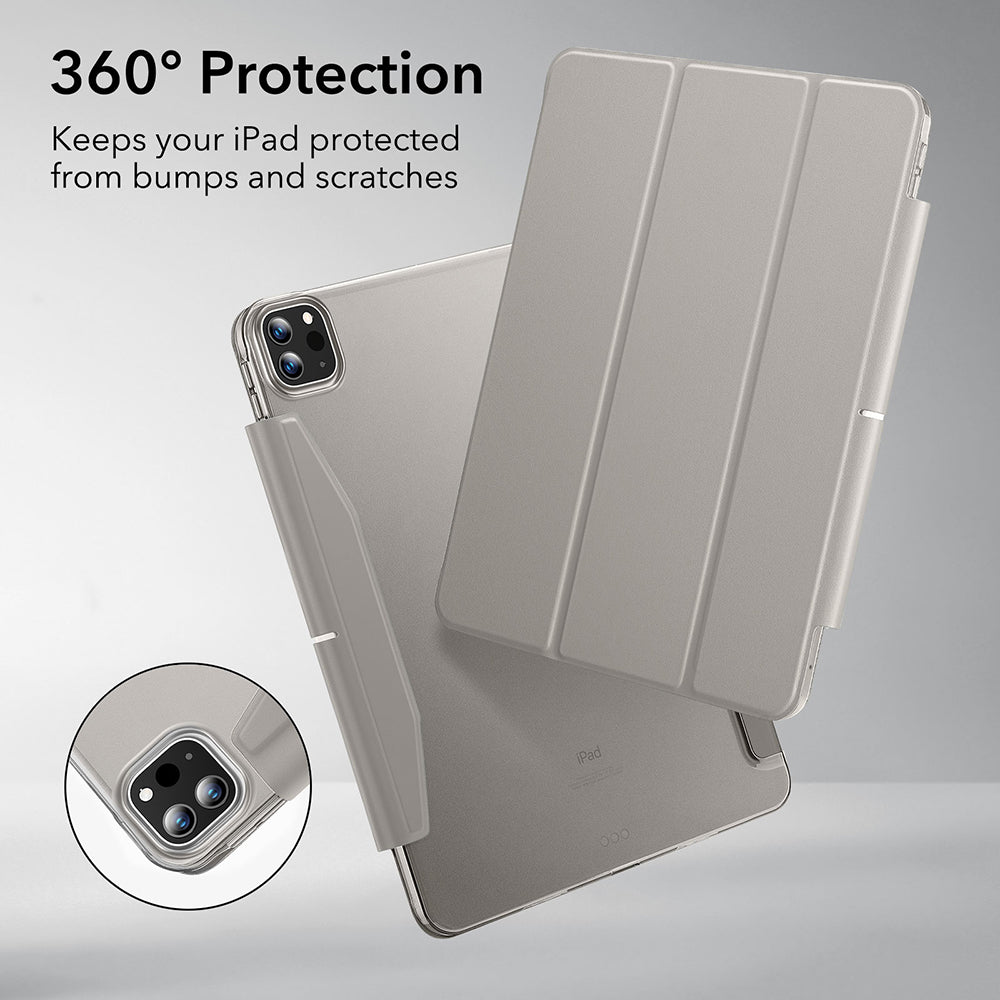 Pouzdro pro Apple iPad Pro 11 (2024), ESR, Ascend Trifold, Šedé