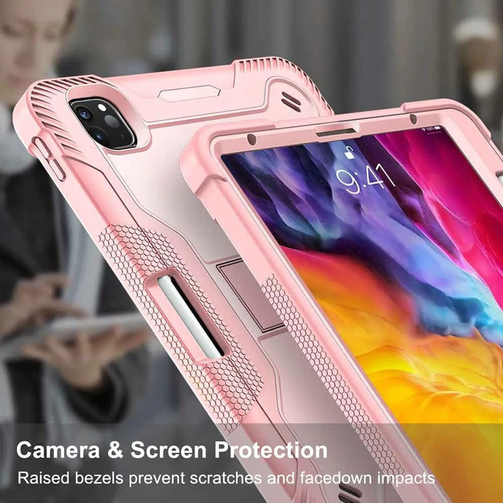 Pouzdro pro Apple iPad Pro 11 (2024), Techsuit, Rugged TabShell, růžové