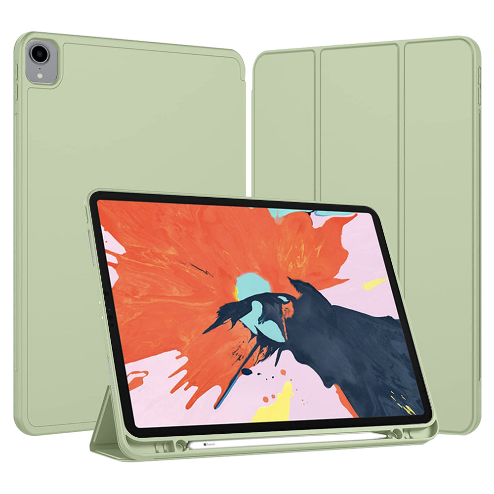 Pouzdro pro Apple iPad Pro 12.9 (2022) / Pro 12.9 (2021) / Pro 12.9 (2020) / Pro 12.9 (2018), Techsuit, Flex Trifold, Zelená Matcha