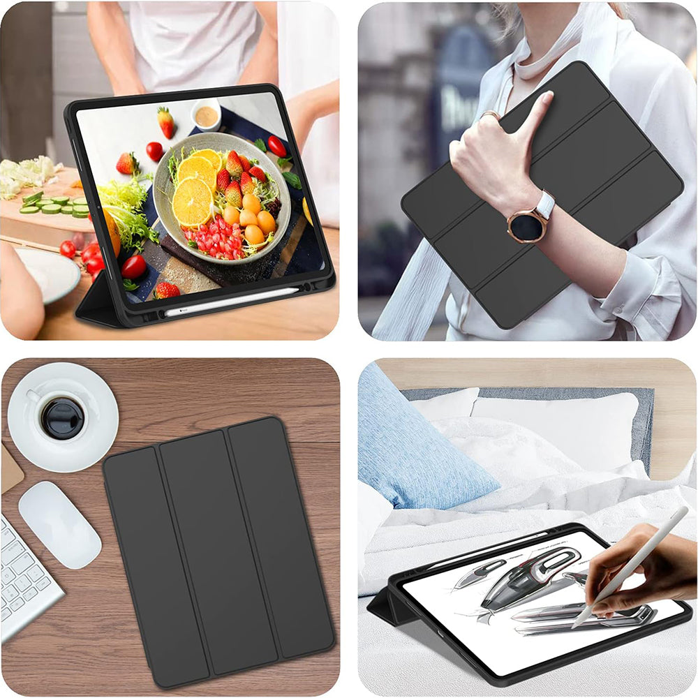 Pouzdro pro Apple iPad Pro 12.9 (2022) / Pro 12.9 (2021) / Pro 12.9 (2020) / Pro 12.9 (2018), Techsuit, Flex Trifold, Zelená Matcha