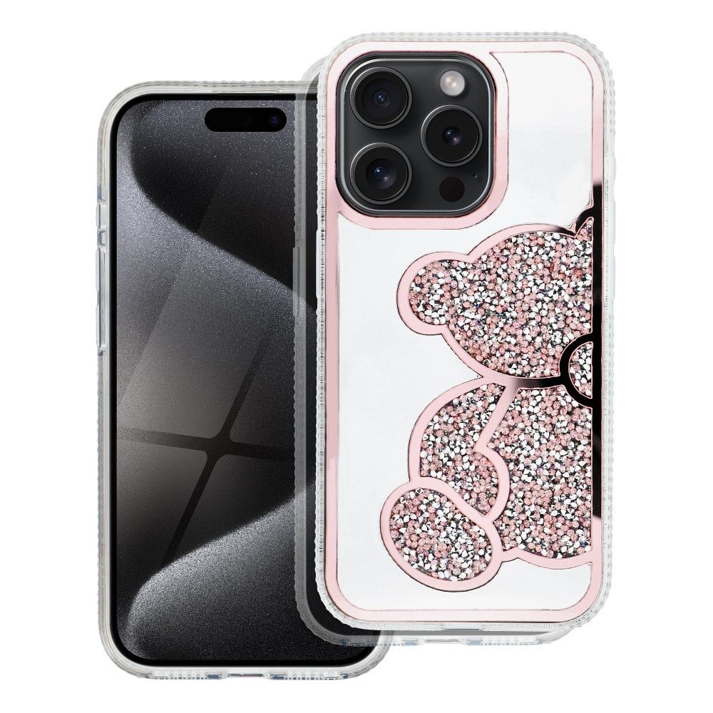 Pouzdro pro Apple iPhone 17e / 16e, OEM, Teddy Bear, Růžové