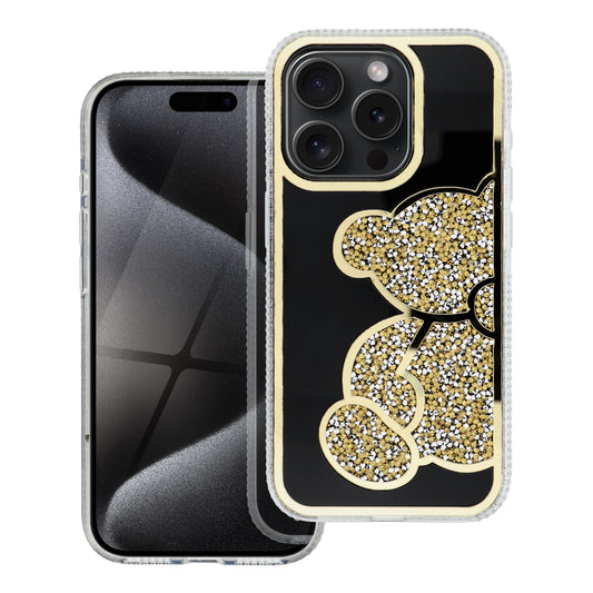 Pouzdro pro Apple iPhone 17e / 16e, OEM, Teddy Bear, Zlaté