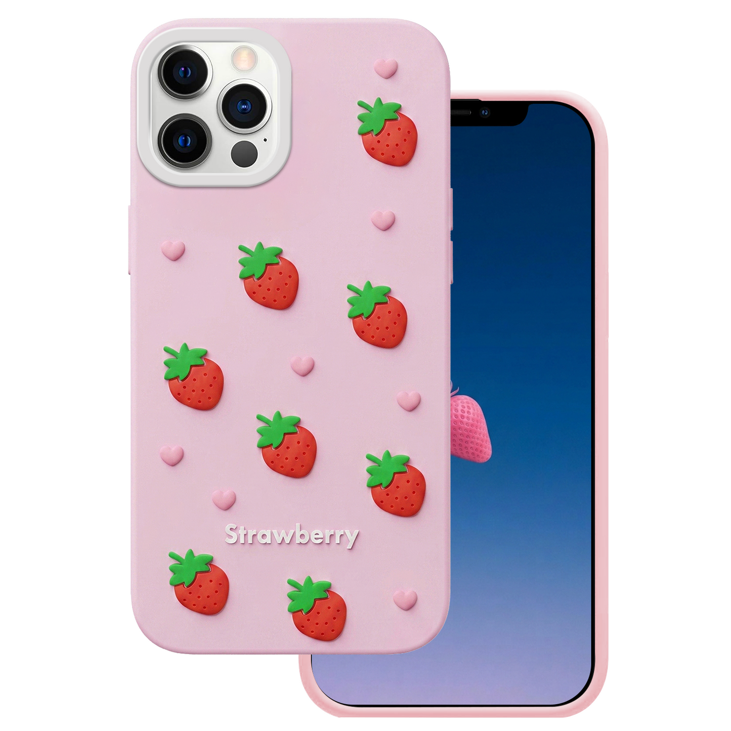Pouzdro pro Apple iPhone 15 / 14 / 13, OEM, Strawberry, Růžové