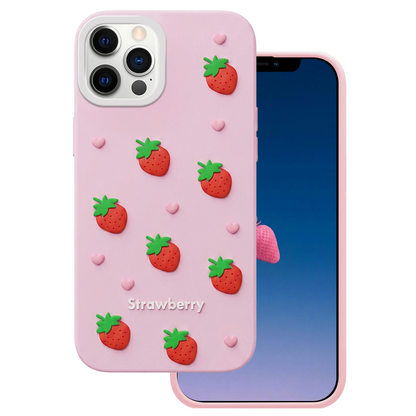 Pouzdro pro Apple iPhone 15 / 14 / 13, OEM, Strawberry, Růžové