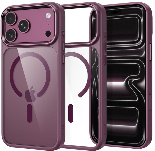 Pouzdro pro Apple iPhone 18 Pro / 17 Pro, Tech-Protect, Magmat CC, Transparentní vínová