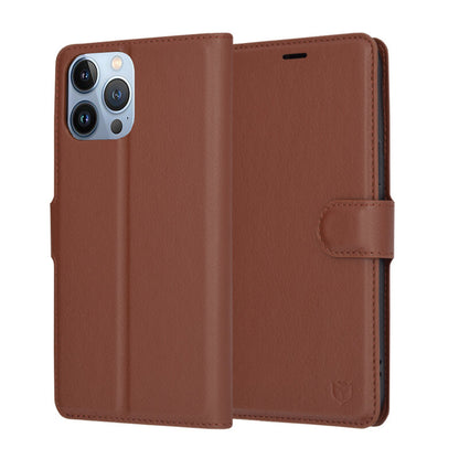 Pouzdro pro Apple iPhone 13 Pro Max, Techsuit, kožené folio, hnědé