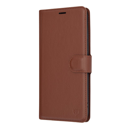 Pouzdro pro Apple iPhone 13 Pro Max, Techsuit, kožené folio, hnědé