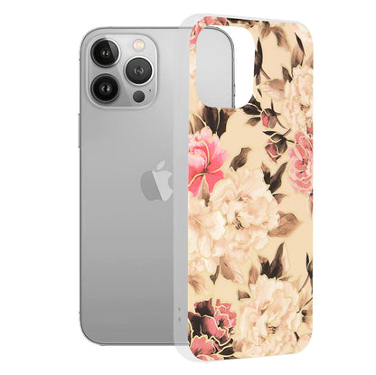Pouzdro pro Apple iPhone 13 Pro Max, Techsuit, Marble, Béžová