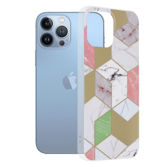 Pouzdro pro Apple iPhone 13 Pro Max, Techsuit, Marble, Fialové