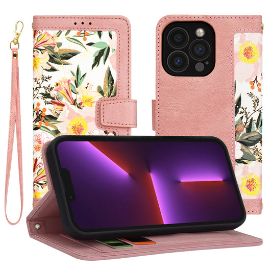 Pouzdro pro Apple iPhone 13 Pro, Techsuit, FlipCraft, Růžové