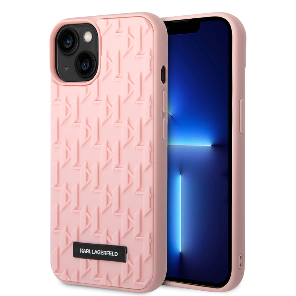 Pouzdro pro Apple iPhone 14 Plus, Karl Lagerfeld, 3D Monogram, Růžové