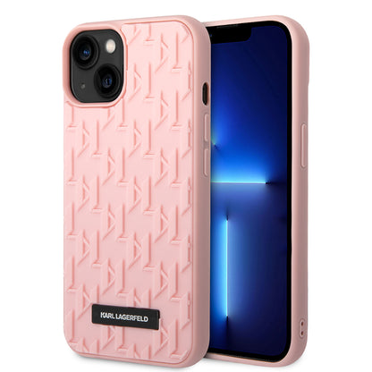 Pouzdro pro Apple iPhone 14 Plus, Karl Lagerfeld, 3D Monogram, Růžové