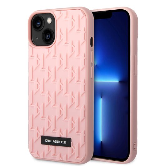 Pouzdro pro Apple iPhone 14 Plus, Karl Lagerfeld, 3D Monogram, Růžové