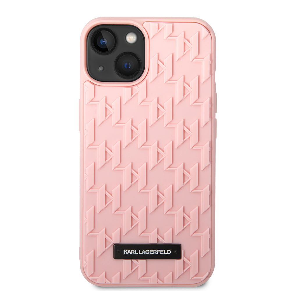 Pouzdro pro Apple iPhone 14 Plus, Karl Lagerfeld, 3D Monogram, Růžové