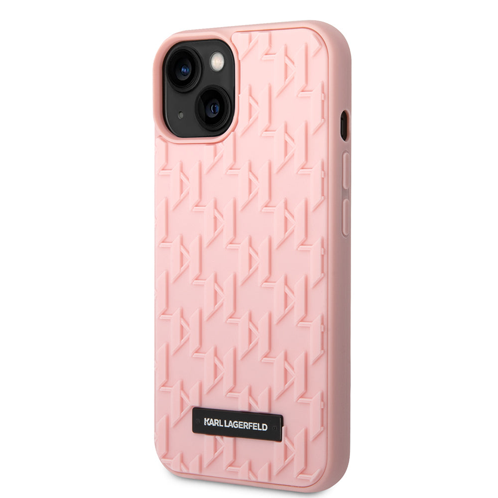 Pouzdro pro Apple iPhone 14 Plus, Karl Lagerfeld, 3D Monogram, Růžové
