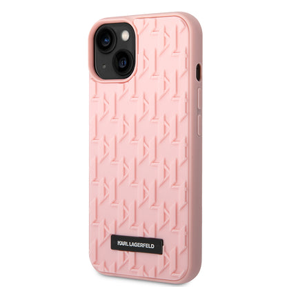 Pouzdro pro Apple iPhone 14 Plus, Karl Lagerfeld, 3D Monogram, Růžové
