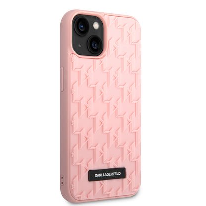 Pouzdro pro Apple iPhone 14 Plus, Karl Lagerfeld, 3D Monogram, Růžové