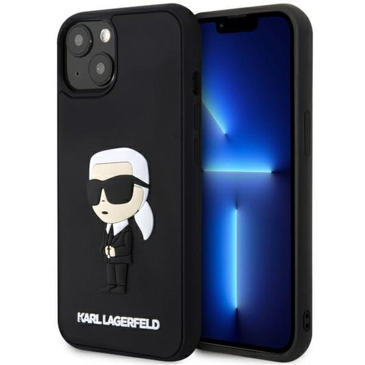 Pouzdro pro Apple iPhone 14 Plus, Karl Lagerfeld, 3D Rubber Ikonik Karl, Černá
