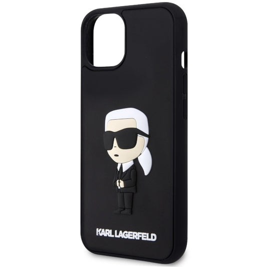 Pouzdro pro Apple iPhone 14 Plus, Karl Lagerfeld, 3D Rubber Ikonik Karl, Černá
