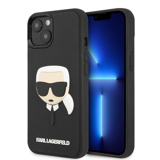 Pouzdro pro Apple iPhone 14 Plus, Karl Lagerfeld, 3D Rubber Karl's Head, Černá