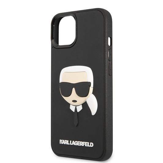 Pouzdro pro Apple iPhone 14 Plus, Karl Lagerfeld, 3D Rubber Karl's Head, Černá