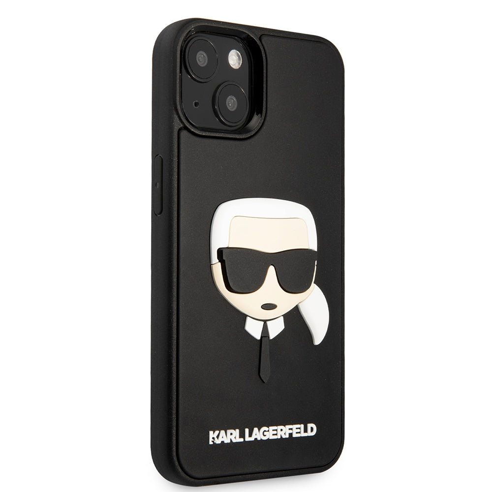 Case for Apple iPhone 14 Plus, Karl Lagerfeld, 3D Rubber Karl's Head, Black