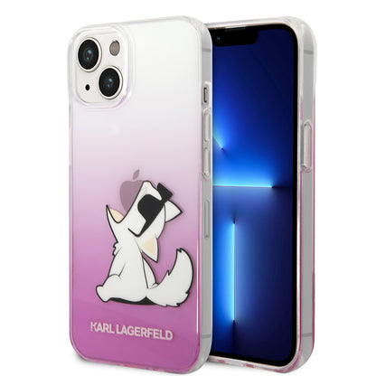Pouzdro pro Apple iPhone 14 Plus, Karl Lagerfeld, Choupette Fun, Růžové