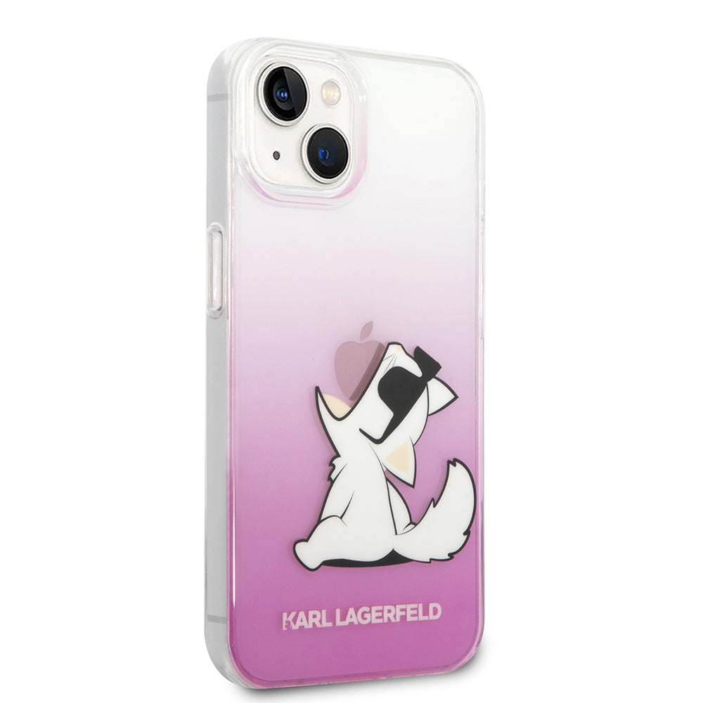 Pouzdro pro Apple iPhone 14 Plus, Karl Lagerfeld, Choupette Fun, Růžové