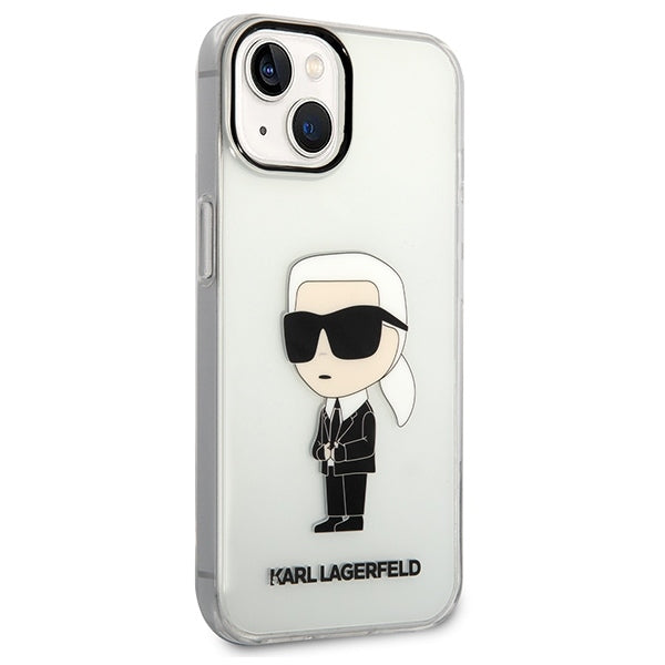 Pouzdro pro Apple iPhone 14 Plus, Karl Lagerfeld, Ikonik Karl, Průhledné