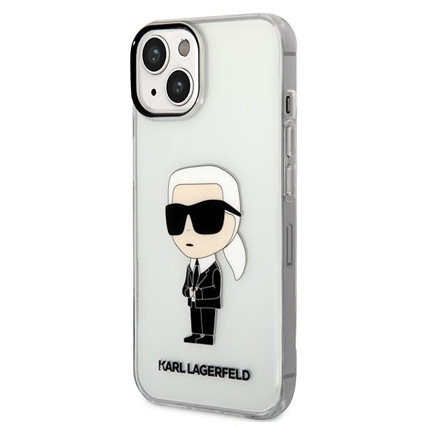 Pouzdro pro Apple iPhone 14 Plus, Karl Lagerfeld, Ikonik Karl, Průhledné