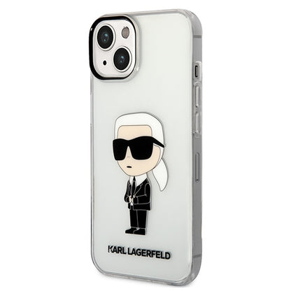 Pouzdro pro Apple iPhone 14 Plus, Karl Lagerfeld, Ikonik Karl, Průhledné